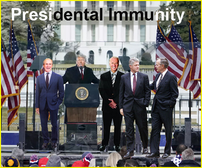SCOTUS to determine whether Presidents have immunity from prosecution - presidents standing infront of the White House (phothshipped)